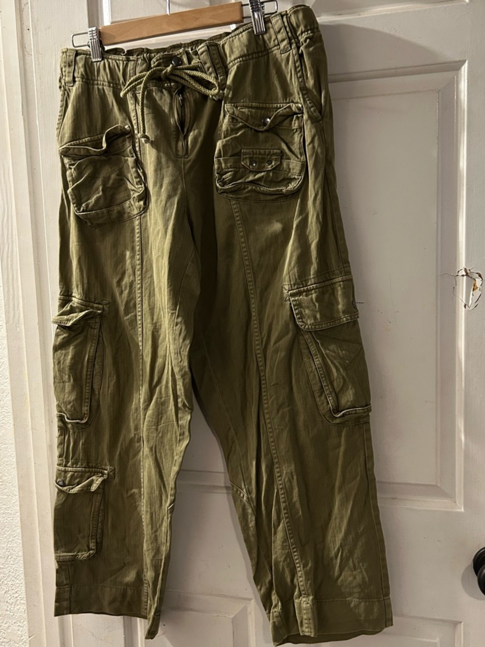 Free People Olive Green Utility Cargo Pants
